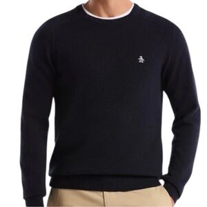 Original Penguin NWT 100% Lambswool Bubble Stitch Sweater Size Large Blue